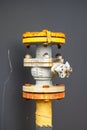 Closeup of old rusty water valve switch Royalty Free Stock Photo