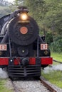 Closeup of old steam locomotive front view Royalty Free Stock Photo