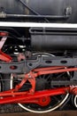 Closeup of old steam locomotive wheels Royalty Free Stock Photo