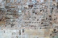 Closeup of an old stone wall of a building Royalty Free Stock Photo