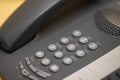 Closeup of old style wired desktop telephone - studio shot Royalty Free Stock Photo