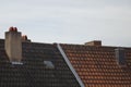 Closeup of an old tiled rooftop of a house in Kaiserslautern, Germany Royalty Free Stock Photo