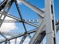 Closeup of an old truss bridge in the Netherlands Royalty Free Stock Photo
