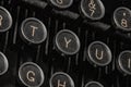 Closeup of Old Typewriter vintage keys letters Royalty Free Stock Photo