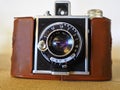 Closeup of an old vintage film camera Royalty Free Stock Photo