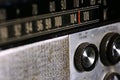Closeup of an old, vintage, radio with dials. Royalty Free Stock Photo