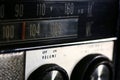 Closeup of an old, vintage, radio with dials. Royalty Free Stock Photo
