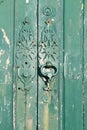 Weathered green door
