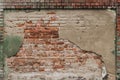 Closeup of an old weathered red brick wall texture for background Royalty Free Stock Photo