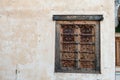 Closeup of an old window of Hotel Radhika Haveli Mandawa in Rajasthan, India Royalty Free Stock Photo