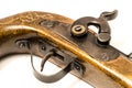 Closeup old wooden gun isolated Royalty Free Stock Photo