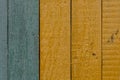 Closeup of old yellow and green wood planks texture background Royalty Free Stock Photo