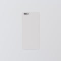 Closeup One Blank White Clean Template Plastic Cover Phone Case Smartphone Mockup.Generic Design Mobile Back Isolated Royalty Free Stock Photo