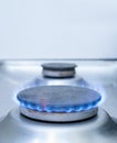 Closeup of one stove gas burner Royalty Free Stock Photo