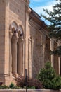 Closeup of one wall of St. Francis Cathedral in Santa Fe, New Mexico, USA Royalty Free Stock Photo