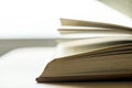 Closeup of an open book educational, academic and literary concept Royalty Free Stock Photo