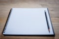 Closeup open note book with pencil Royalty Free Stock Photo