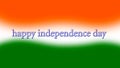 Closeup the orange ,green ,white color indian flag with happy independence day soft focus orange, green,white background