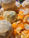 Closeup orange peel use for background Royalty Free Stock Photo