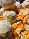 Closeup orange peel use for background Royalty Free Stock Photo