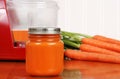 Closeup organic carrot baby food