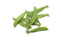 organic flat green beans on white background