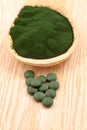 Closeup organic spirulina algae