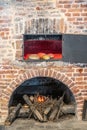 Closeup of oven in Bakery in Citadelle of Dinant, Belgium