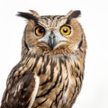 Closeup Of Owl With Yellow Eyes - Uhd Stock Photo