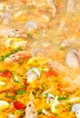 Closeup of paella