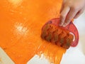 Closeup painting tools - paintbrushes and sponge with bright colors