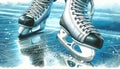 A closeup of a pair of ice hockey boots. Concept Ice hockey Royalty Free Stock Photo