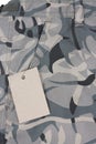 Closeup pale green camoflauge pocket shorts with t