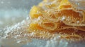 Closeup of pancake stack on black surface, staple food, baked goods Royalty Free Stock Photo