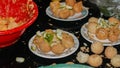 Closeup of panipuri, golgappa fried food Royalty Free Stock Photo