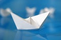 Closeup of paper origami boat