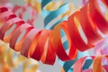 closeup of paper streamer curls being unfurled Royalty Free Stock Photo