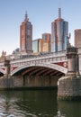 Closeup of Part of Princes Bridge over Yarra River in Melbourne, Australia Royalty Free Stock Photo