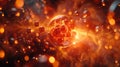 Closeup of the particle collisions within the Large Hadron Collider unveils the hidden world of subatomic particles, where quarks