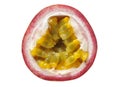 Closeup passion fruit slice Royalty Free Stock Photo