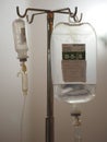 Patient`s saline feeding equipment, Set IV solution drip in the ward hospital, salt water