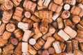 Closeup pattern background of many different wine corks