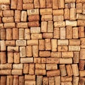 Closeup pattern background of many different wine corks with dates and drops of wine - Image