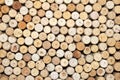 Closeup pattern background of many different wine corks Royalty Free Stock Photo