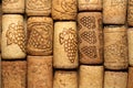 Closeup pattern background of many different wine corks Royalty Free Stock Photo