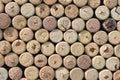 Closeup pattern background of many different wine corks Royalty Free Stock Photo