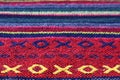 Closeup Pattern and Texture of the Colorful Thai Northern Region`s Textile Royalty Free Stock Photo