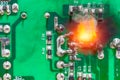 PCB circuit board electricity short circuit fire and burning