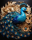 Closeup peacock decorative design - an extremely opulent and imp