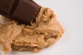 Closeup of a peanut butter and chocolate bar Royalty Free Stock Photo